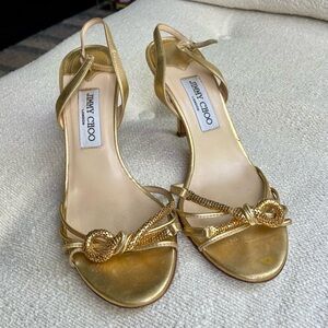 Jimmy Choo Gold Slingback Heels
